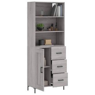 Berkfield Home Highboard Grey Sonoma 69.5x34x180 cm Engineered Wood