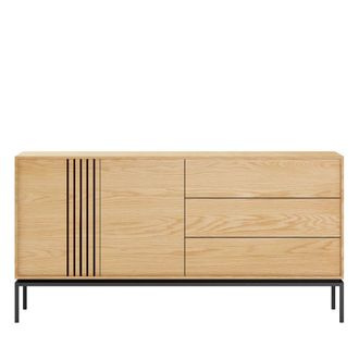 DRAWER Aparador de 2 puertas y 3 cajones de madera y metal L180cm - Madera