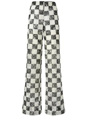 Pinko checked palazzo pants - White