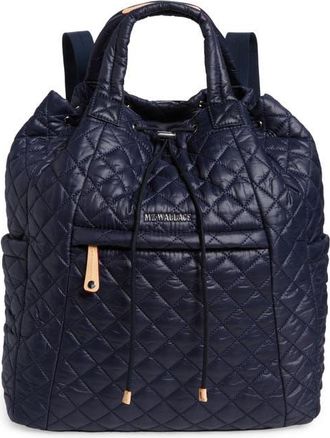 MZ Wallace Metro Water Resistant Convertible Backpack in Dark Blue at Nordstrom