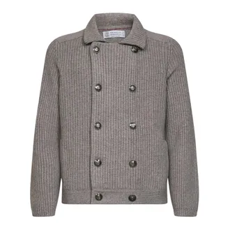 Brunello Cucinelli Heren, Truien, Bruin, Maat: M Kasjmier