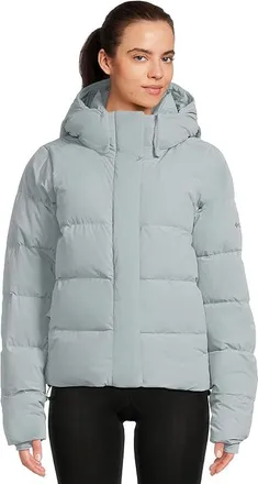 Columbia Amaze Puff Hooded Jacket Womens Coat Crushed Blue : 2XL, Elastane/Nylon