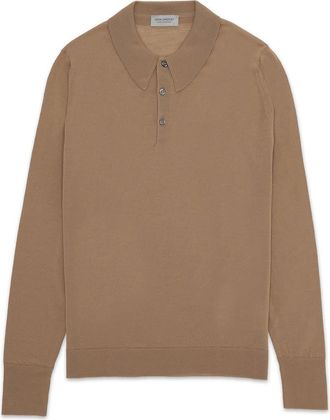 Fortela Dorset Long Sleeve Polo Shirt in Camel at Nordstrom, Size X-Large