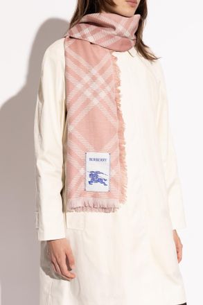 Burberry Scarf With Logo, Unisex, Pink