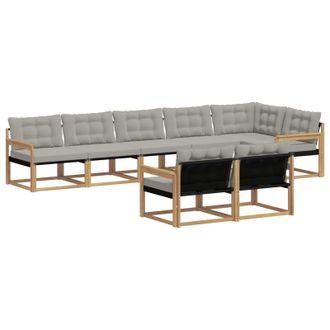 vidaXL Conjunto De Sof&aacute;s De Exterior 8 Pcs Blanco Y Gris Claro Vidaxl