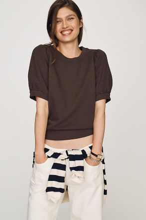 Maeve Puff-Sleeve Sweatshirt Tee