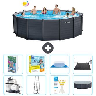 Intex Piscina Graphite Panel Redonda - 478x124 Cm - 9-piezas S582