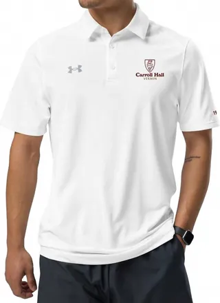 Under Armour Sideline Throwback Polo In White