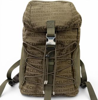 Celine Khaki Canvas Leather Backpack (Pre-Owned)