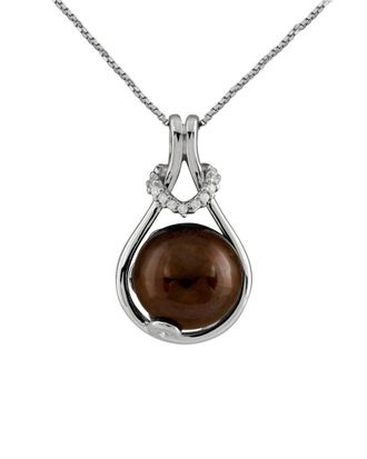 Splendid Pearls Rhodium Over Silver 12-13Mm Pearl Mabe Pendant Necklace