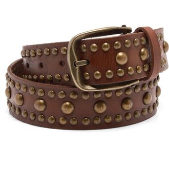 Free People We the Free Sola Studded Leather Belt in Cognac at Nordstrom, Size X-Small
