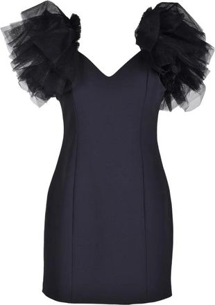 Pinko Black Dress Polyester Elastane