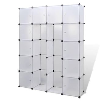 Berkfield Home Modular Cabinet 14 Compartments White 37x146x180.5 cm