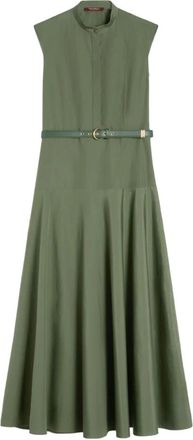 Max Mara Mstgesto Dress - Dames - Shirt Kleedjes - Groen - S - Katoen - Kleedjes