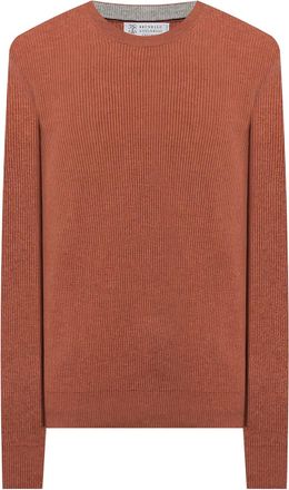 Brunello Cucinelli Geribbelde sweater - Oranje