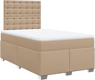 vidaXL Cama box spring con colchón cuero sintético capuchino 120x190cm vidaXL