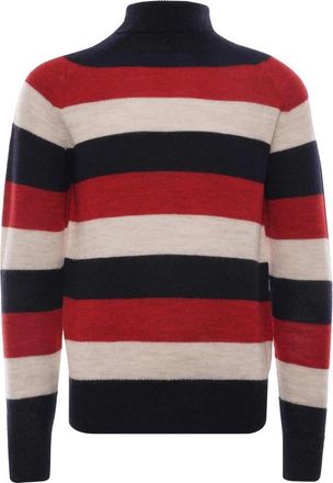 Nigel Cabourn Gestreept Naadloos Rollneck Knit - Heren - Coltruien - Veelkleurig - 2XL - Wol - Truien & Vesten