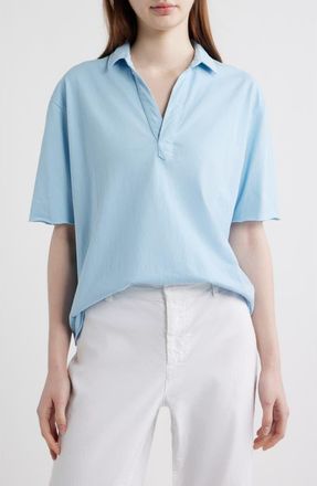 Frank & Eileen Patty Popover Cotton Top in Dive Blue at Nordstrom, Size X-Small