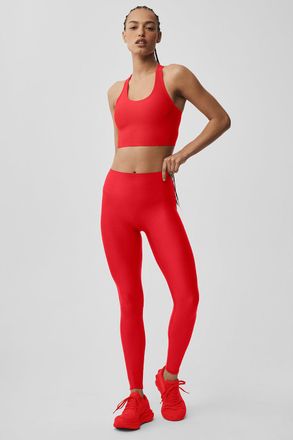 Alo | Airlift High-Waist Sleek Legging in Bright Red, Size: Medium