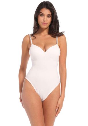 Magic Bodyfashion Shaping-Body MAGIC BODYFASHION Soft Thong Body, Damen, Gr. XXL, N-Gr, weiss (wei&szlig;), Stoff, Obermaterial: 80% Baumwolle, 11% Polyamid, 9% Elasthan, uni