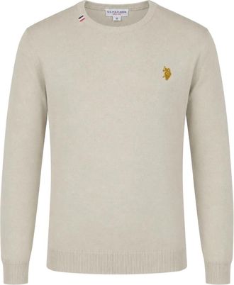 U.S.Polo Association Burt Pullover - Heren - Ronde hals truien - Beige - M - Truien & Vesten