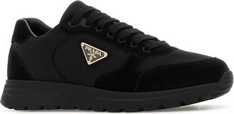 Prada Mens Black Re-Nylon And Suede Prax Sneakers Nero Poliammidericiclata-Vitello