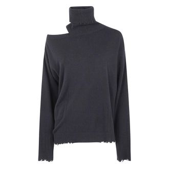 Uma Wang UMA Wang - Stijlvolle High Neck Top - Dames - Truien - Zwart - Maat: M