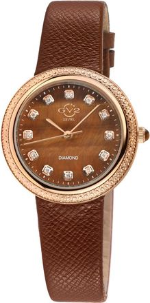 Gevril Group Arezzo Quartz Diamond Brown Dial Ladies Watch 13304.1