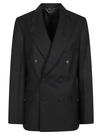 Victoria Beckham Black Beatrice Double Breasted Tailored Wool Blazer
