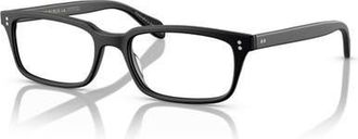 Oliver Peoples 53mm Rectangle optical glasses in Solid Black at Nordstrom