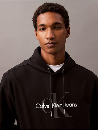 Calvin Klein Jeans Calvin Klein Mens Monologo Fleece Hoodie - Black - S
