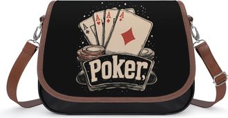 Generic Poker Lucky Poker Player Small Womens Crossbody Bags Shoulder Handbag with Adjustable Strap for Travel