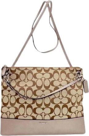 Coach Pre-owned Cross Body Bags, female, Brown, Size: ONE SIZE Pre-owned Canvas Shoulder Bag