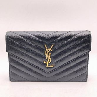 Saint Laurent Black Chain/Shoulder Wallet (Pre-Owned)