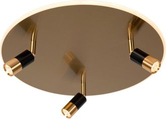 Lucide Lámpara de techo de acero con 3 LED integrado, oro mate / latón