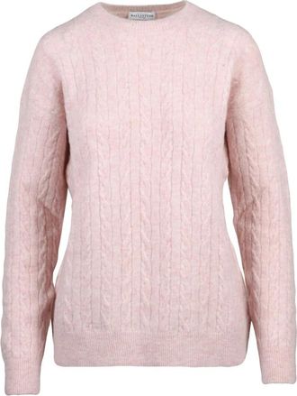 Ballantyne Pullover Intrecciato Girocollo - Dames - Ronde hals truien - Roze - S - Wol - Truien & Vesten