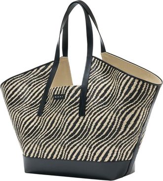 Marni Womens Striped Nylon Tote Black