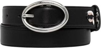 Karl Lagerfeld Klassieke Leren Riem - Dames - Riemen - Zwart - 65 CM - Leer - Accessoires