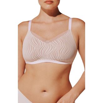 Thirdlove 24/7 Classic Wireless Crossover Lace Minimizer in Soft Pink at Nordstrom, Size 34G