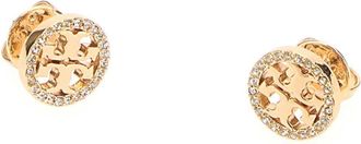 Tory Burch Womens Gold Metal Icon Earrings 783 Brass