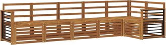 vidaXL Conjunto De Sof&aacute;s De Exterior 6 Uds. Natural Poli&eacute;ster Vidaxl