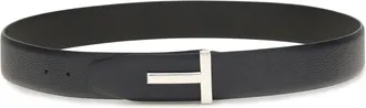 Tom Ford Mens Reversible Leather Belt Dark Navy + Black Calf Bos Taurus E Braces