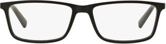 A|X Armani Exchange 55mm Rectangular Optical Glasses in Matte Black at Nordstrom