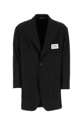 Dolce & Gabbana Black Shantung Oversize Blazer
