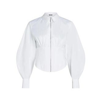 Karl Lagerfeld Shirts, female, White, Size: S Corset Poplin Shirt