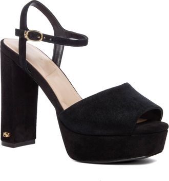 Dune London Womens Ladies Mayci - Suede Platform Open Toe Sandals - Black - Size UK 6