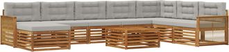vidaXL Conjunto De Sof&aacute;s De Exterior 9 Uds. Natural Y Gris Claro Vidaxl