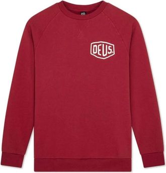 Deus Harajuku Address Crew - Heren - Sweatshirts - Rood - XL - Katoen - Hoodies & sweatvesten
