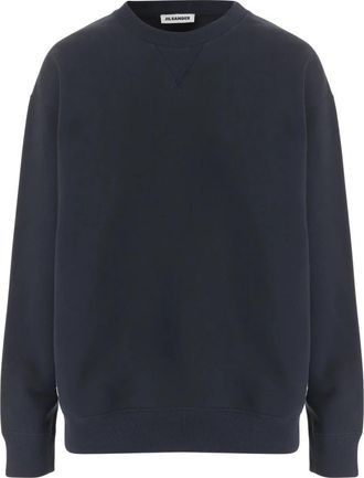 Jil Sander Katoenen sweatshirt met logo - Dames - Sweatshirts - Blauw - XS - Katoen - Hoodies & sweatvesten