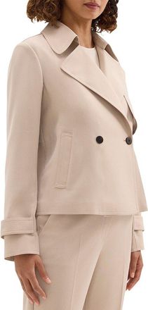 Theory Double-Breasted Crop Trench Coat